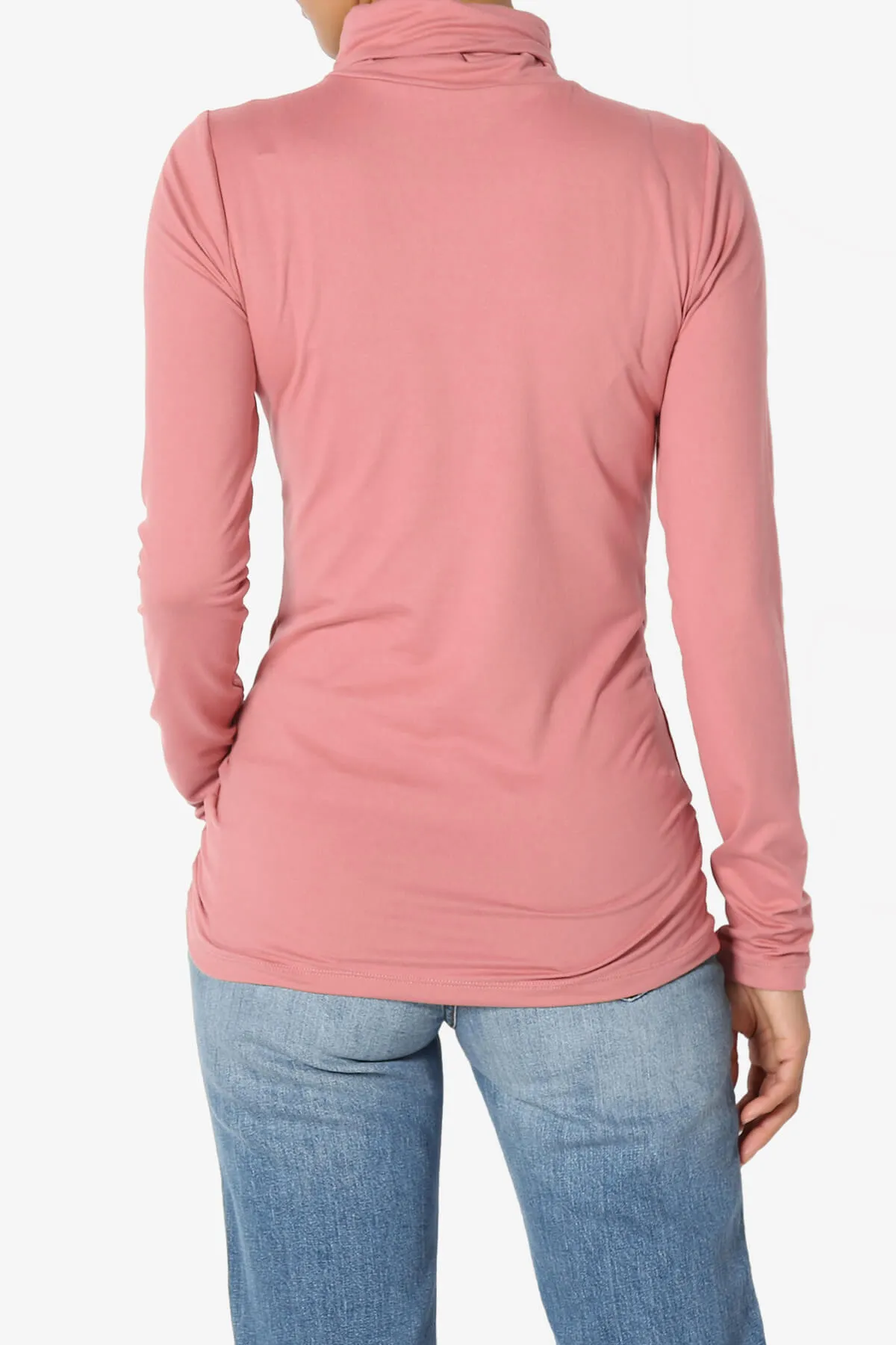 Viable Ruched Turtle Neck Long Sleeve Top PLUS
