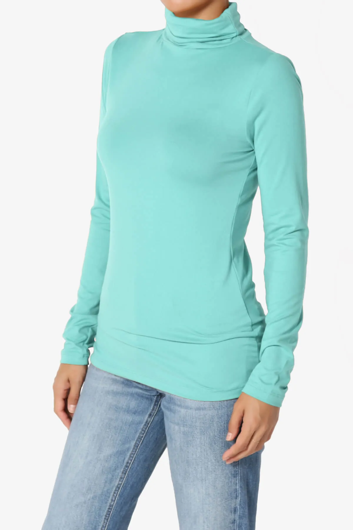 Viable Ruched Turtle Neck Long Sleeve Top PLUS