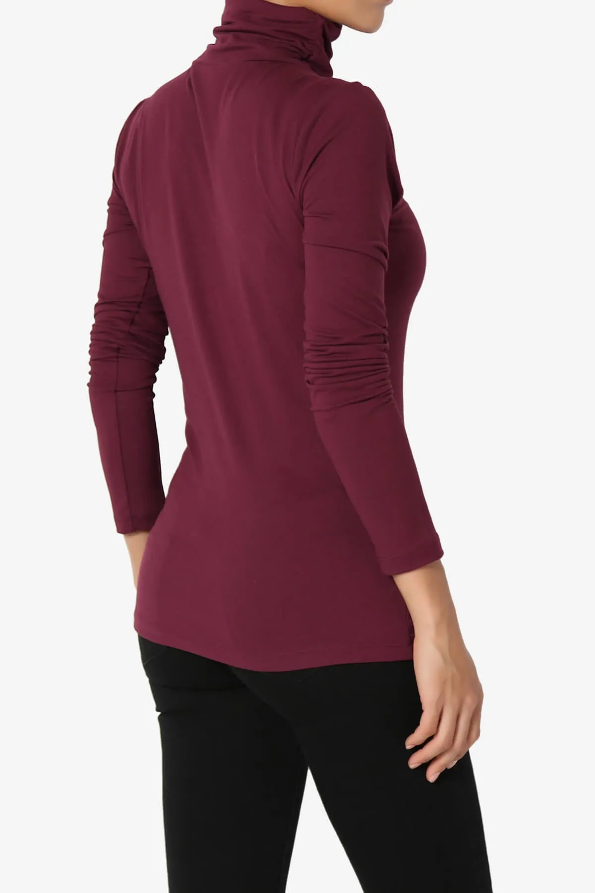 Viable Ruched Turtle Neck Long Sleeve Top PLUS
