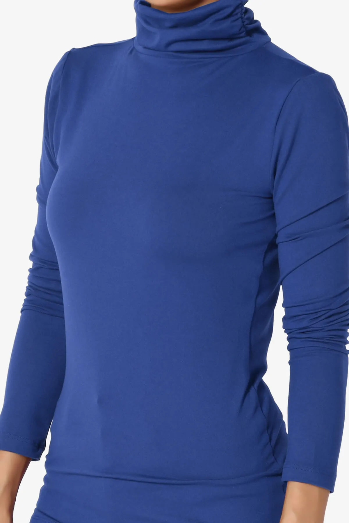 Viable Ruched Turtle Neck Long Sleeve Top PLUS