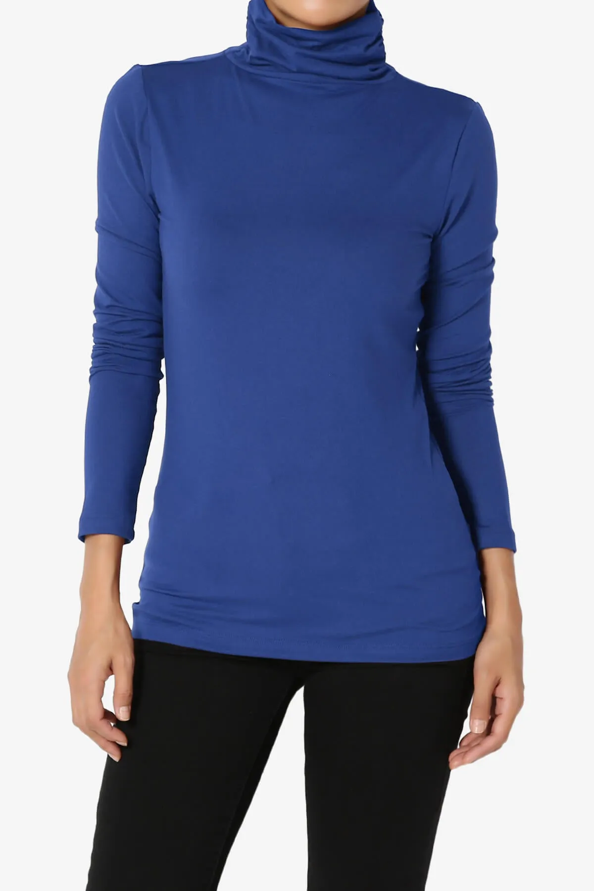 Viable Ruched Turtle Neck Long Sleeve Top PLUS