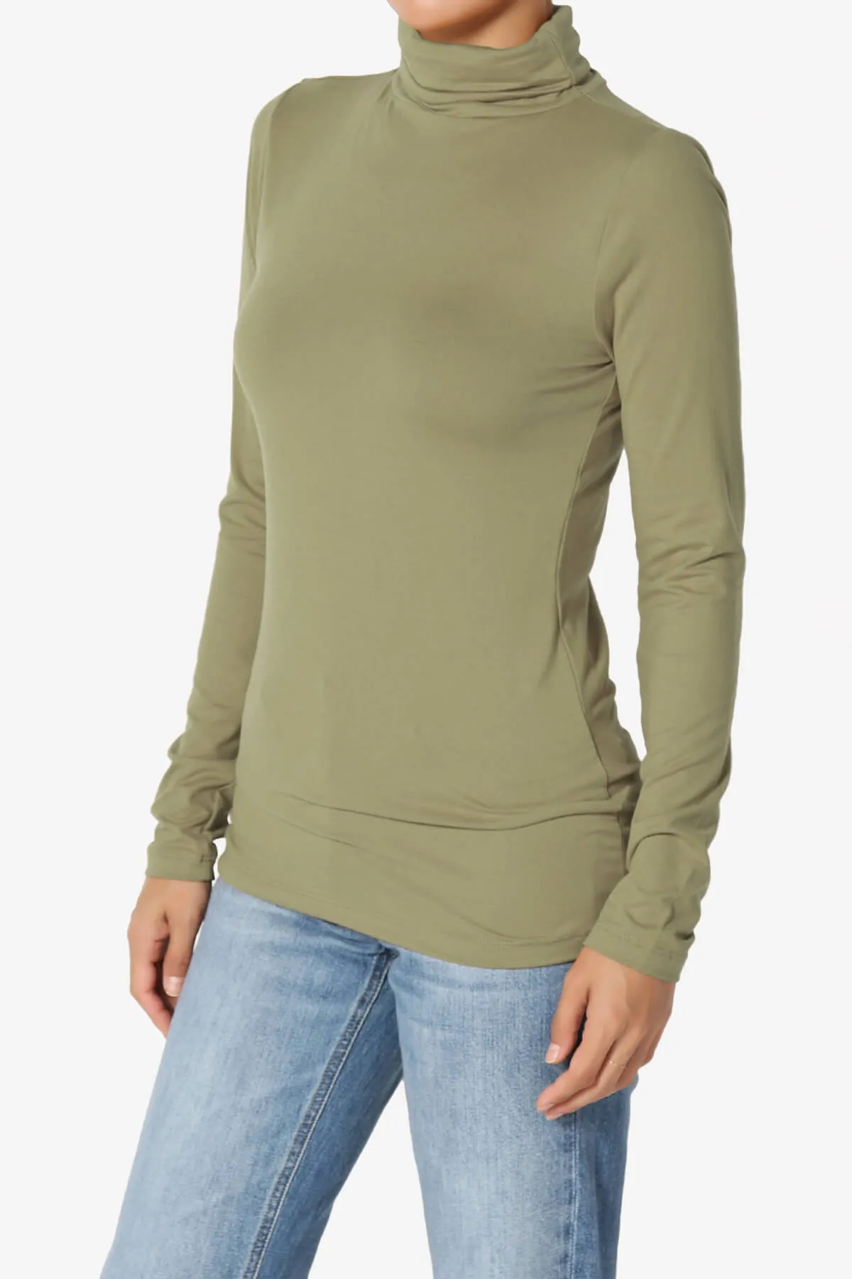 Viable Ruched Turtle Neck Long Sleeve Top PLUS