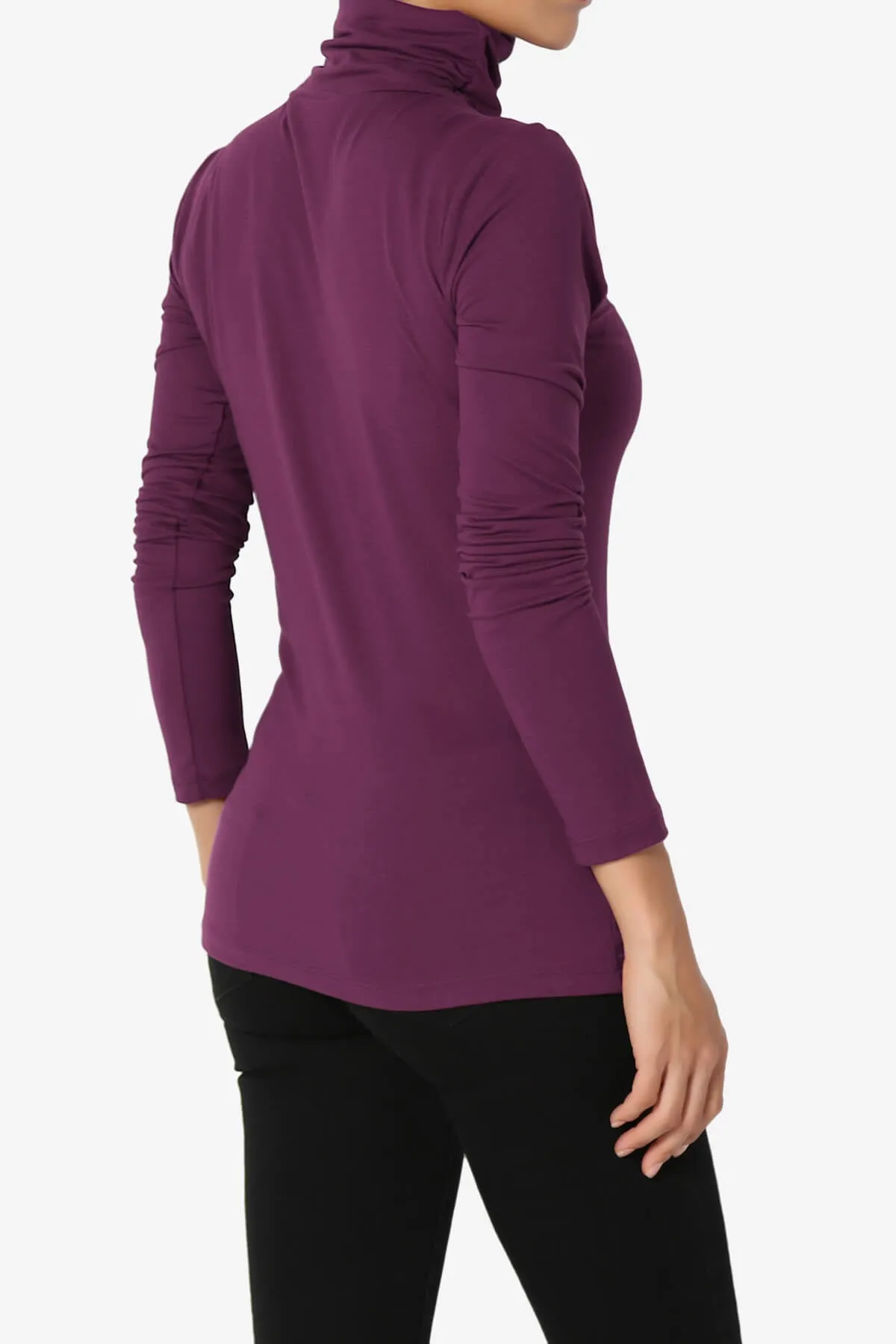 Viable Ruched Turtle Neck Long Sleeve Top PLUS