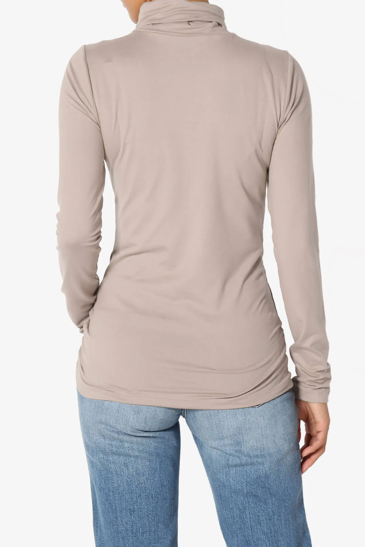 Viable Ruched Turtle Neck Long Sleeve Top PLUS