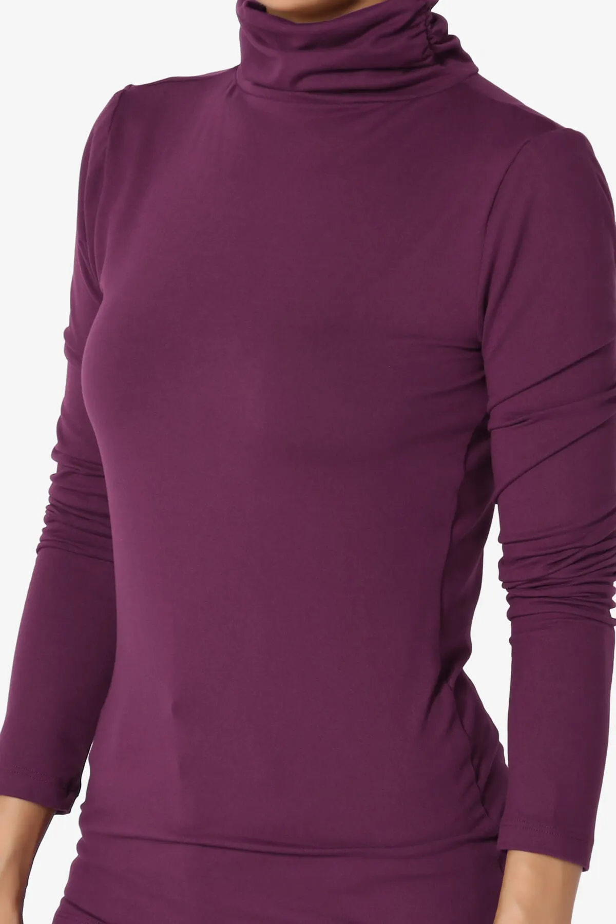 Viable Ruched Turtle Neck Long Sleeve Top PLUS