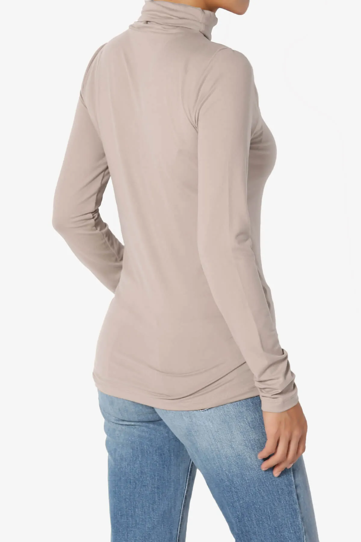 Viable Ruched Turtle Neck Long Sleeve Top PLUS