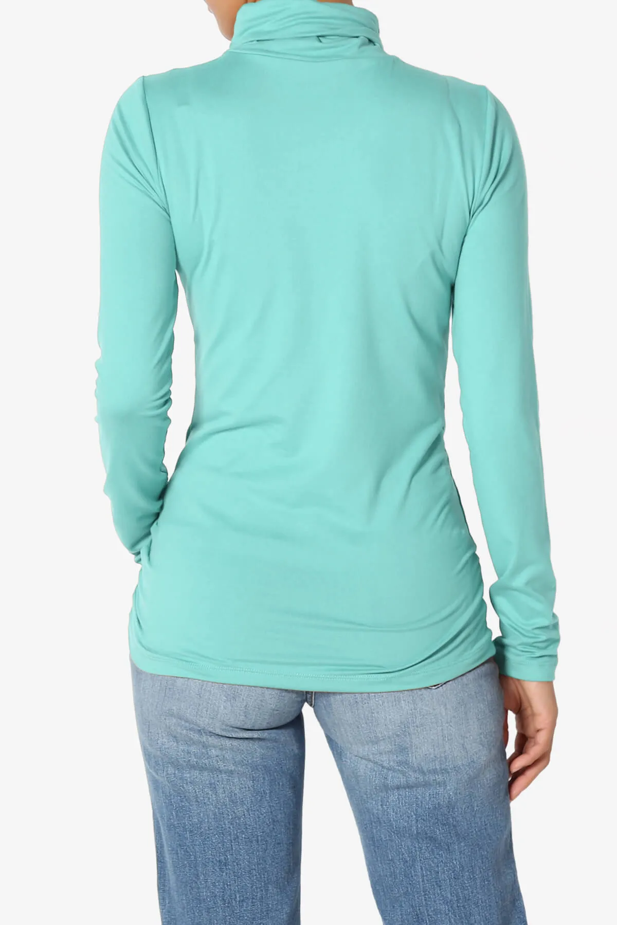 Viable Ruched Turtle Neck Long Sleeve Top PLUS