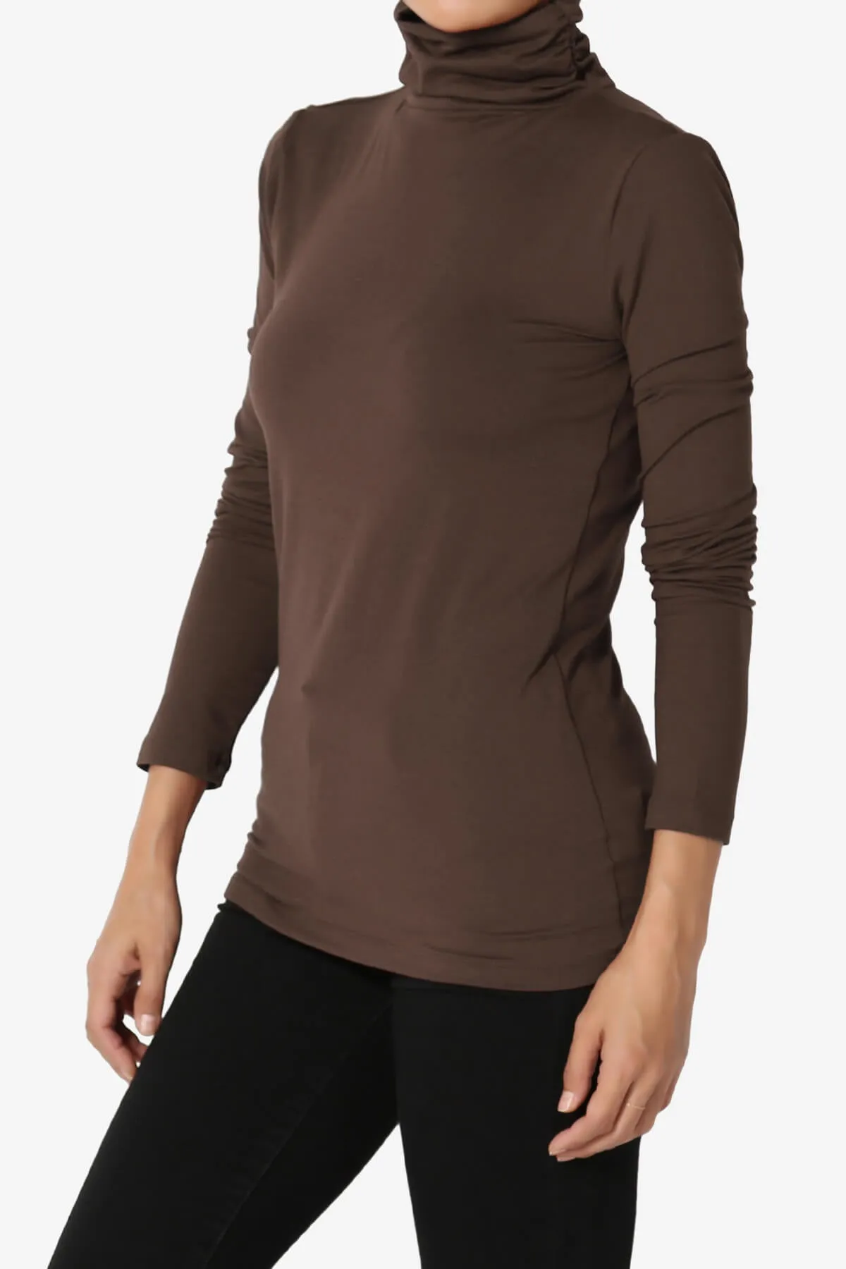Viable Ruched Turtle Neck Long Sleeve Top PLUS