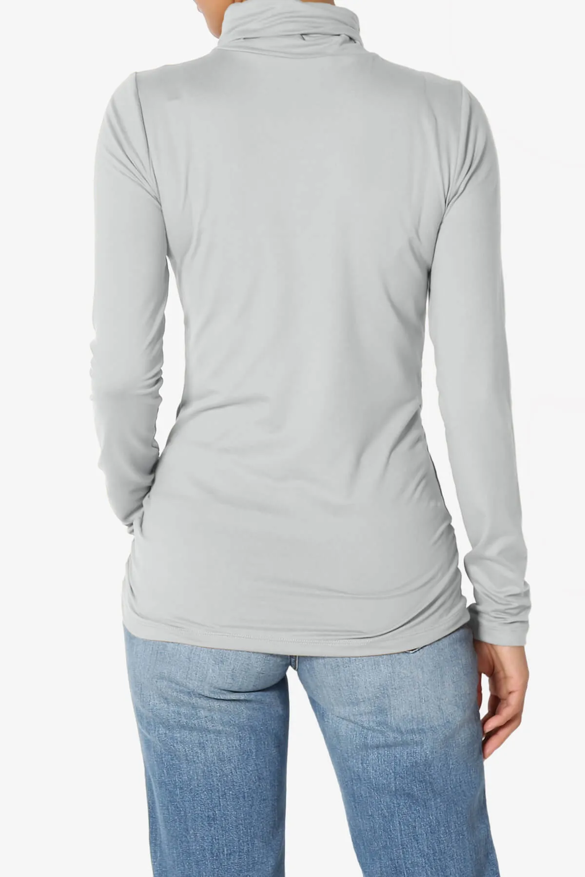 Viable Ruched Turtle Neck Long Sleeve Top PLUS