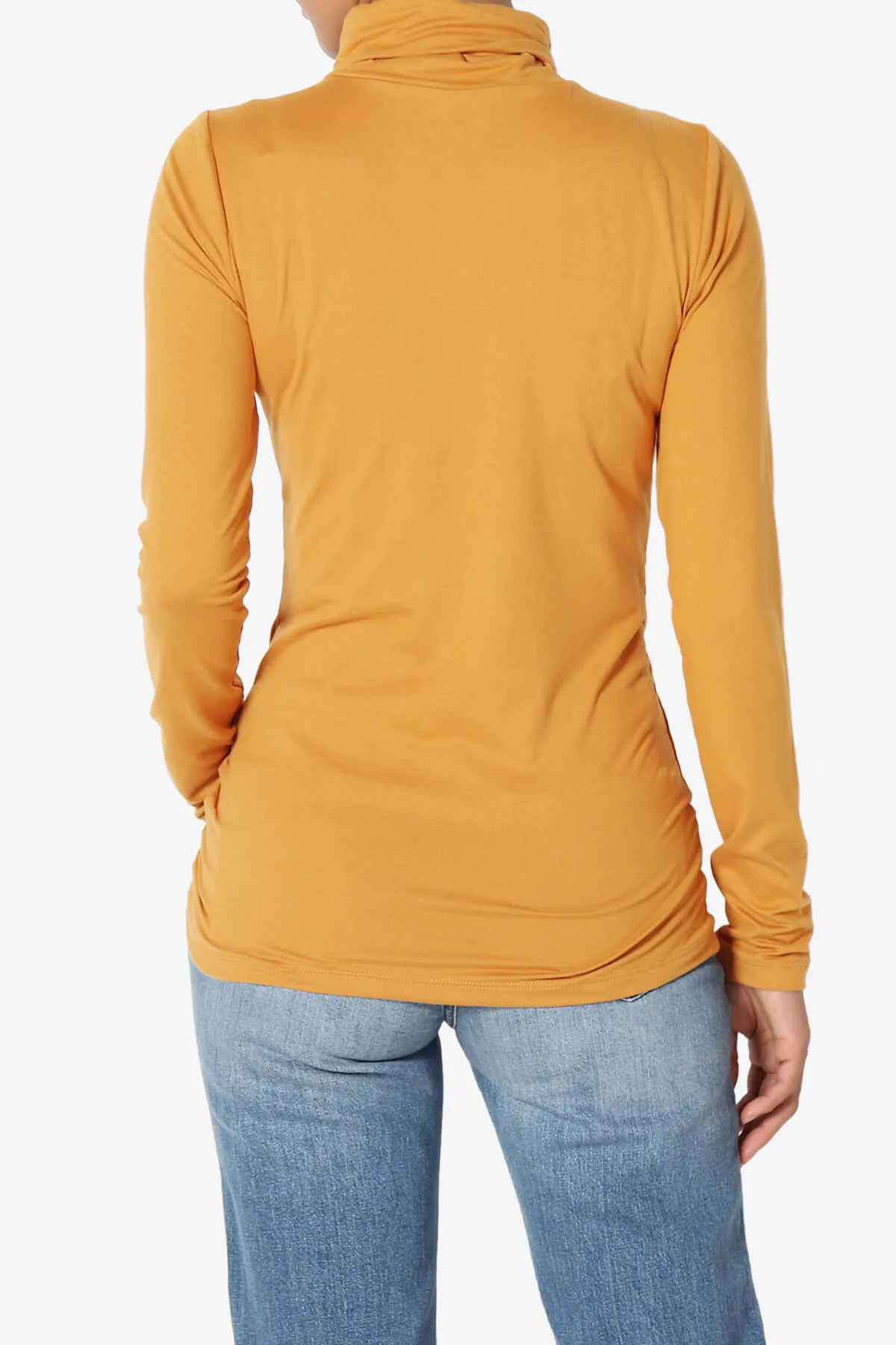Viable Ruched Turtle Neck Long Sleeve Top PLUS