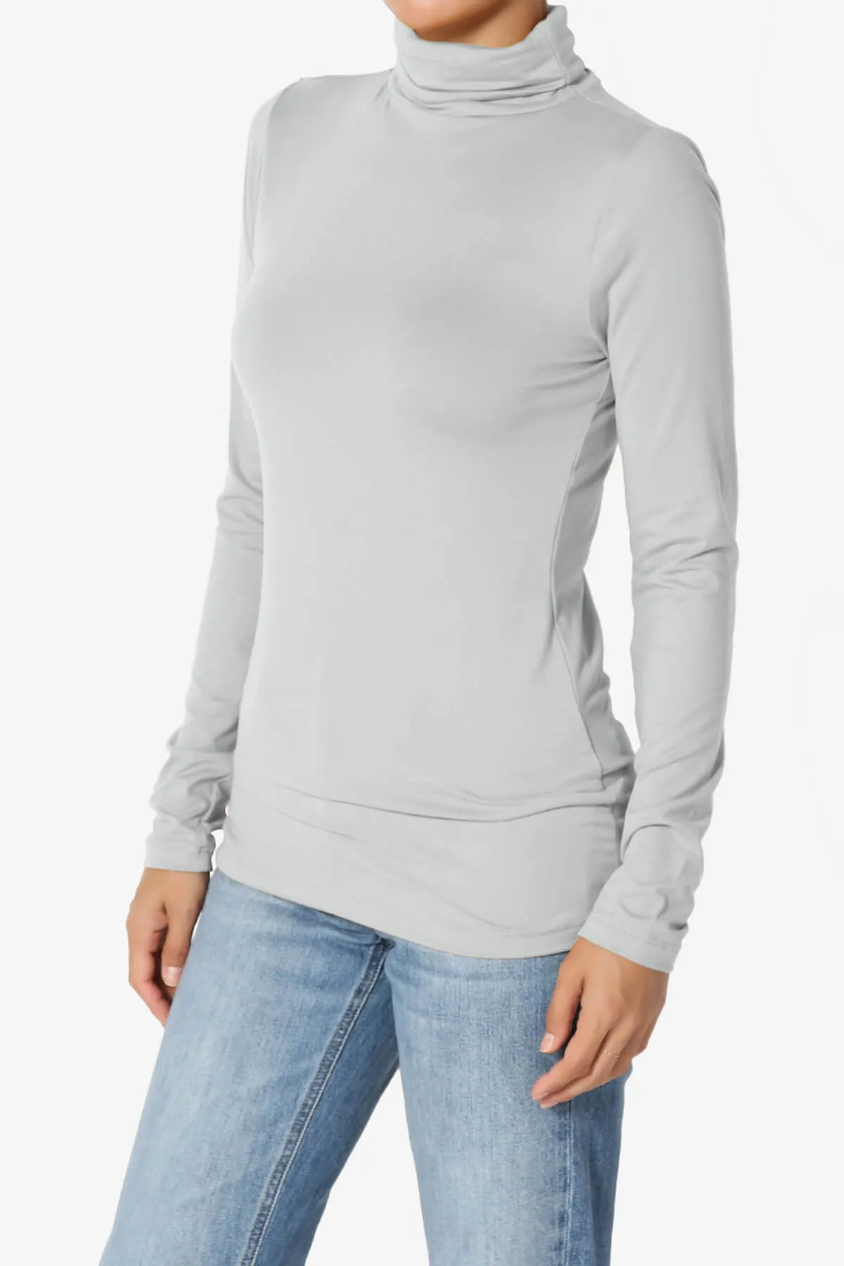 Viable Ruched Turtle Neck Long Sleeve Top PLUS