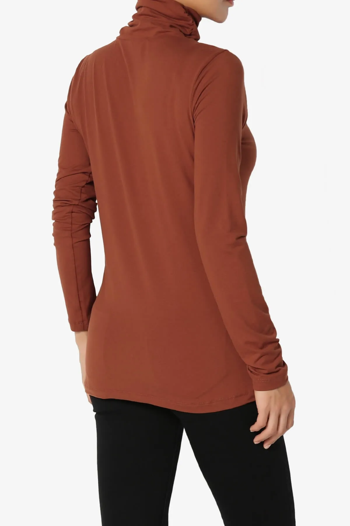 Viable Ruched Turtle Neck Long Sleeve Top PLUS