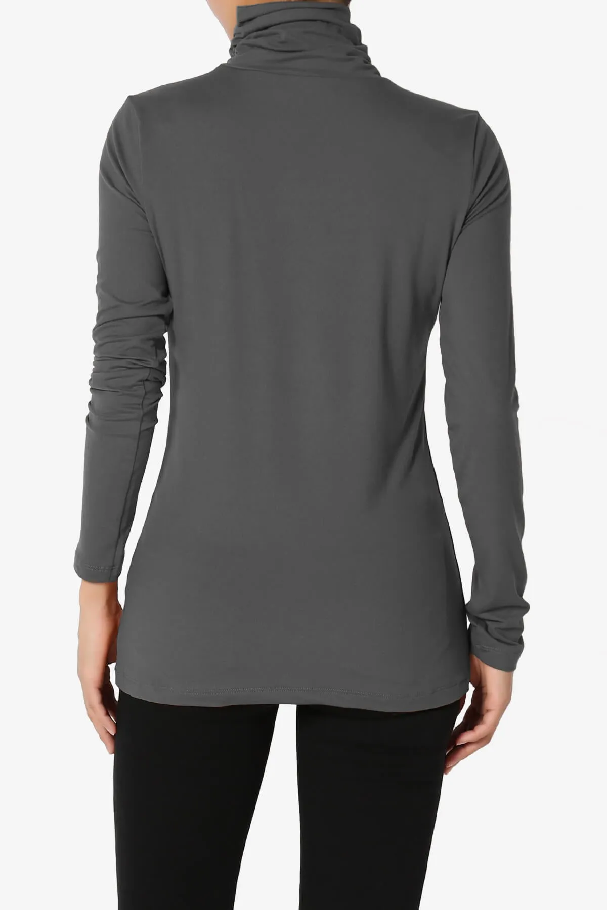 Viable Ruched Turtle Neck Long Sleeve Top PLUS