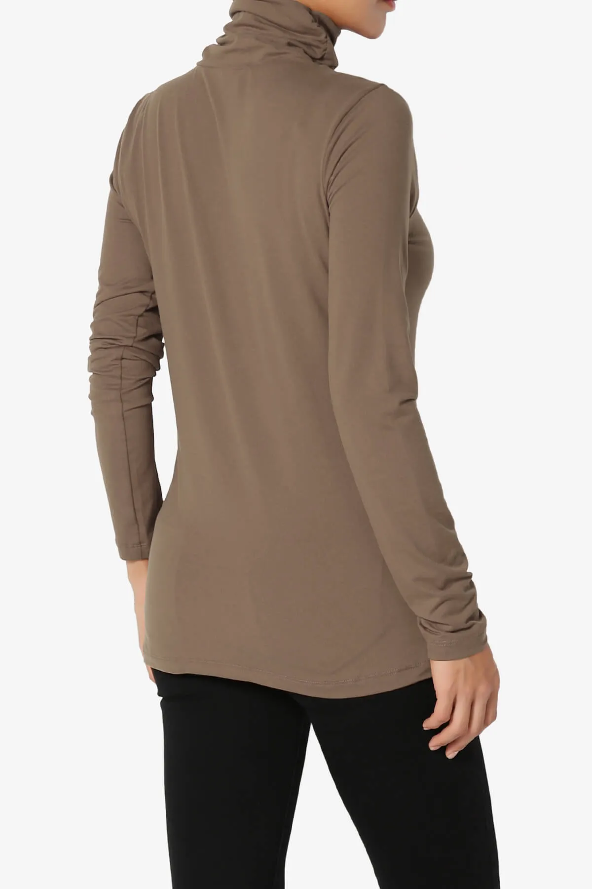 Viable Ruched Turtle Neck Long Sleeve Top PLUS