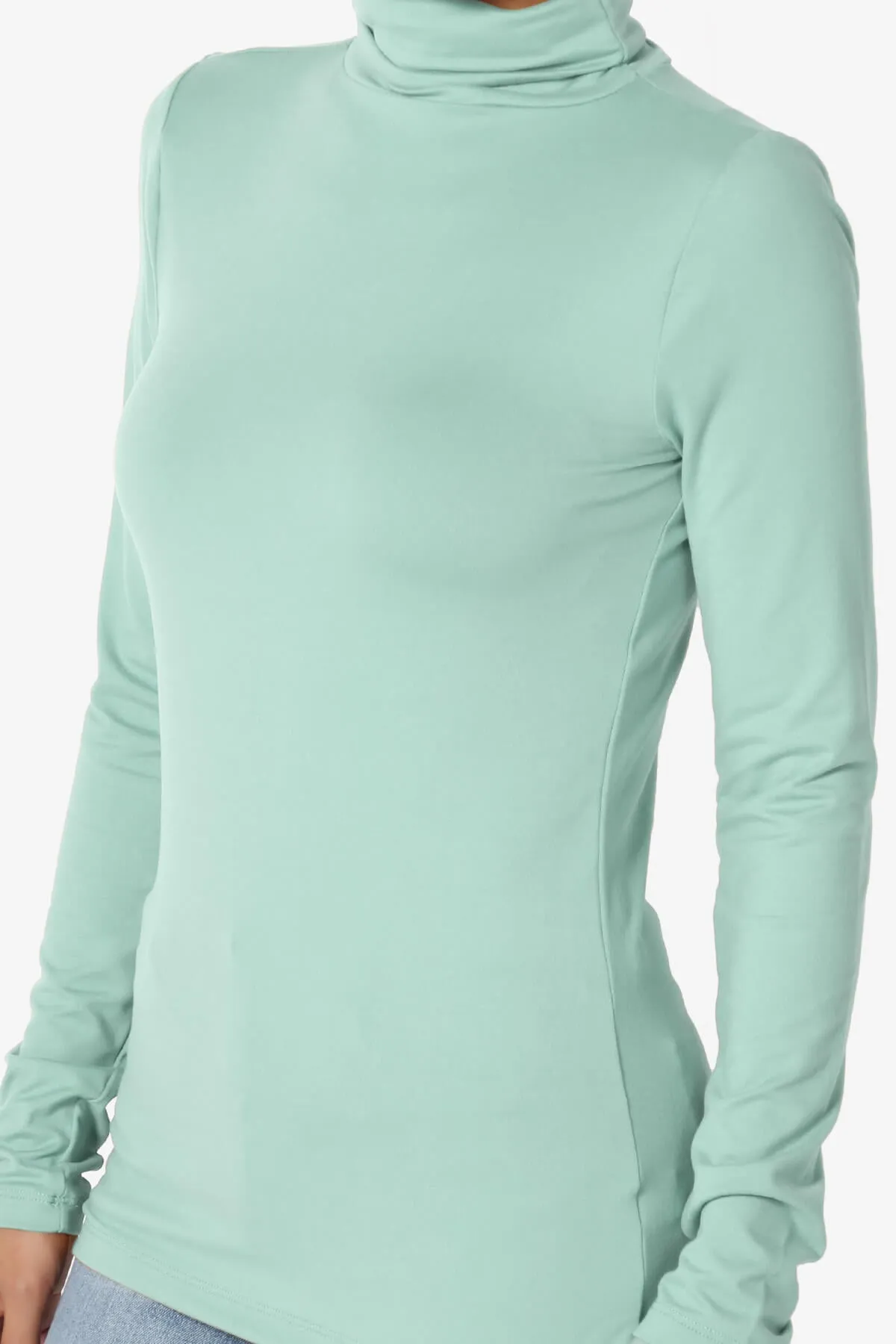 Viable Ruched Turtle Neck Long Sleeve Top PLUS