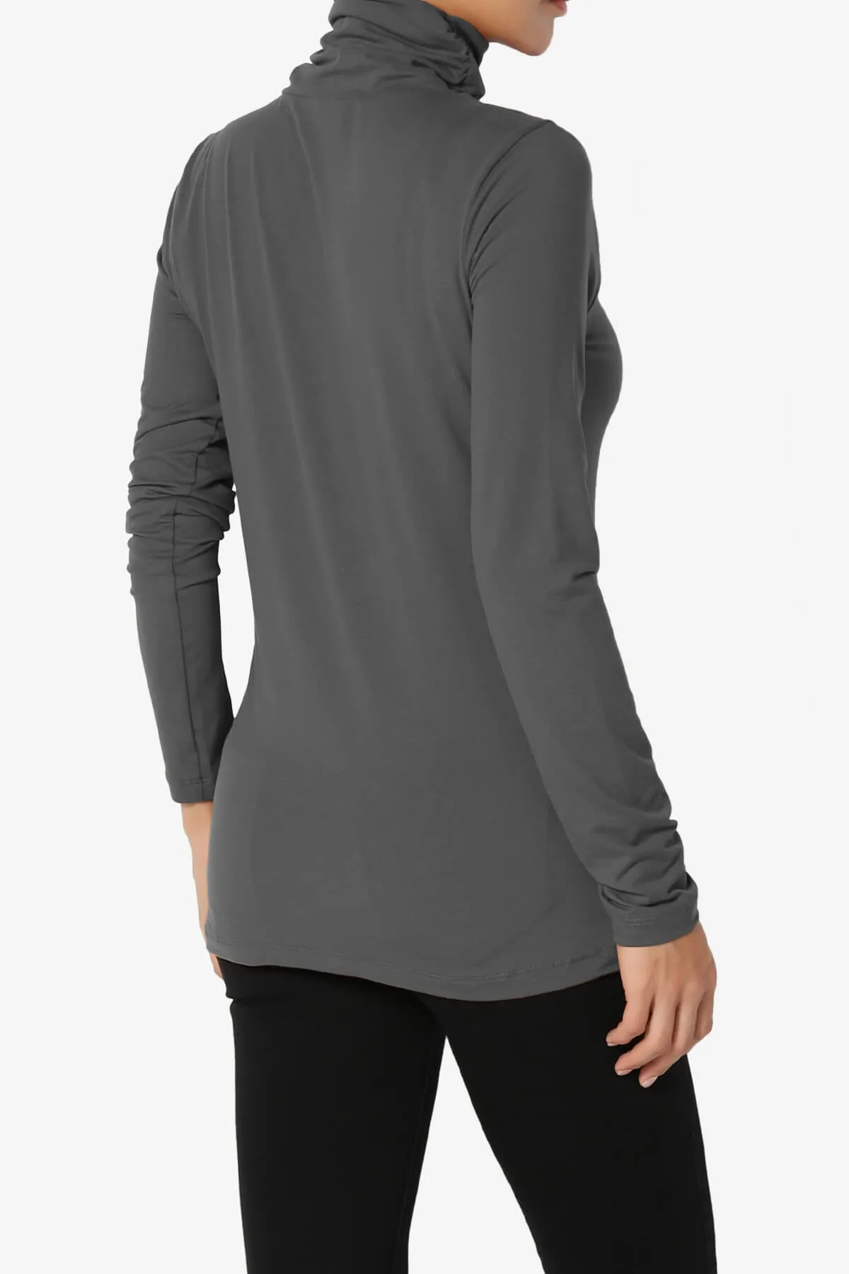 Viable Ruched Turtle Neck Long Sleeve Top PLUS