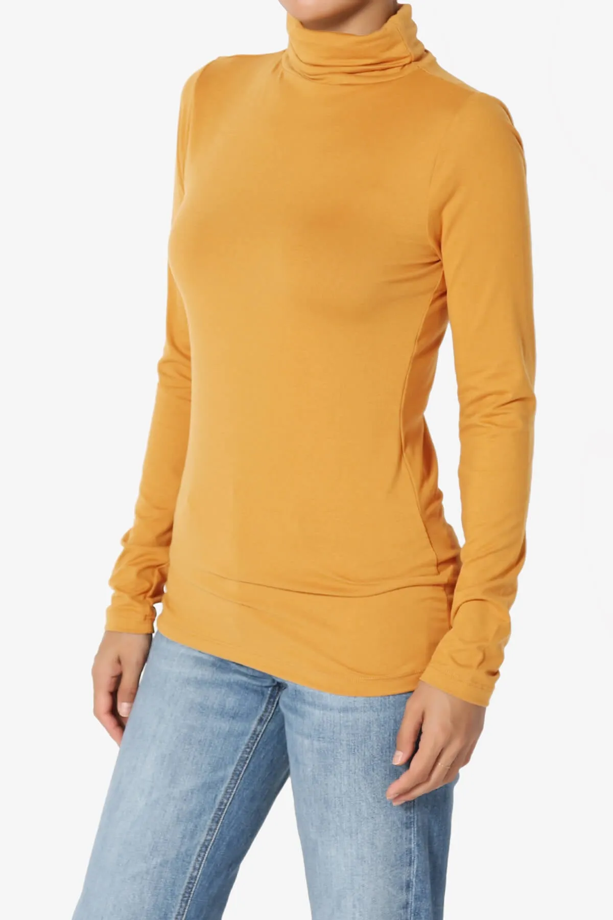 Viable Ruched Turtle Neck Long Sleeve Top PLUS