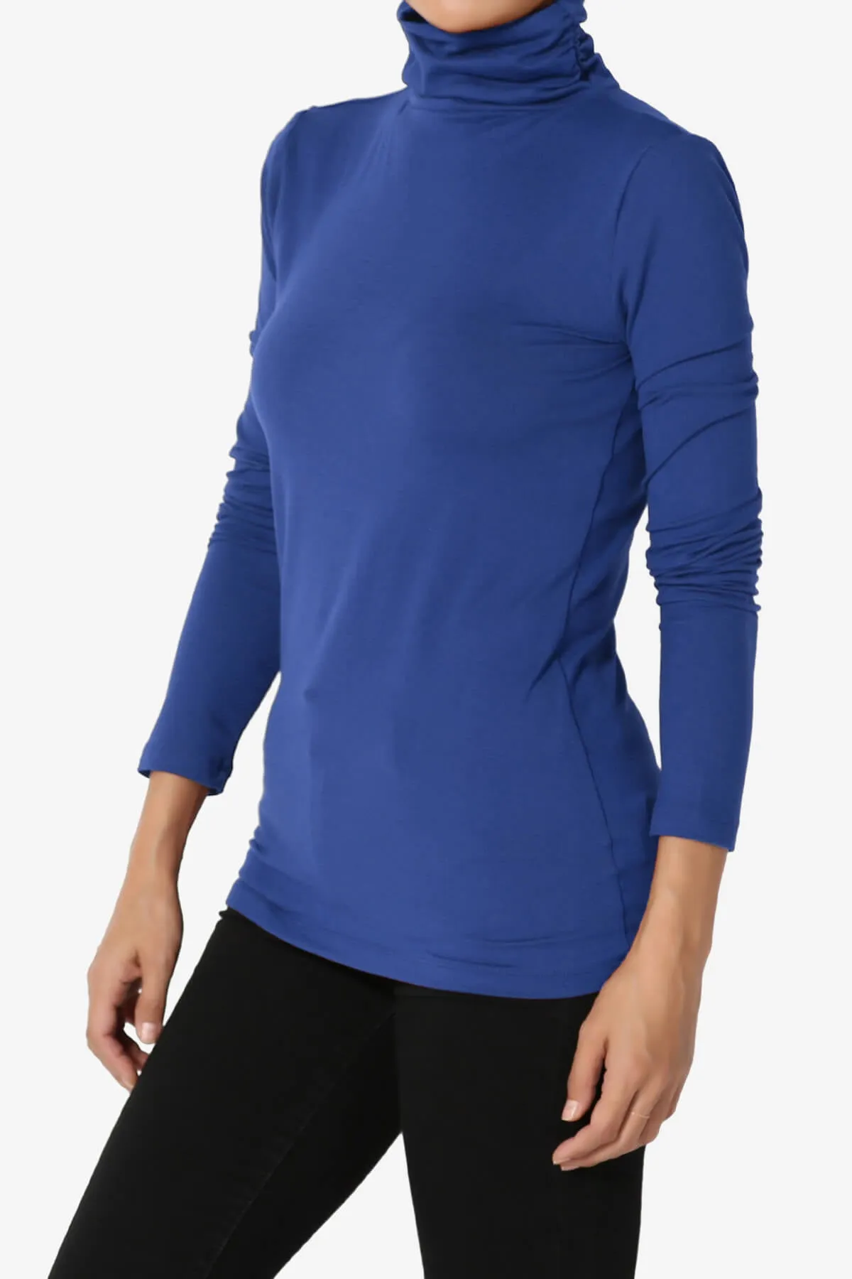 Viable Ruched Turtle Neck Long Sleeve Top PLUS