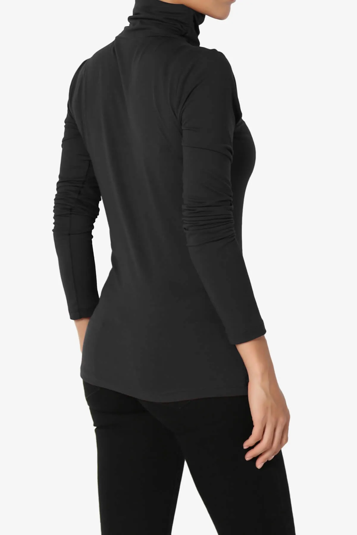Viable Ruched Turtle Neck Long Sleeve Top PLUS