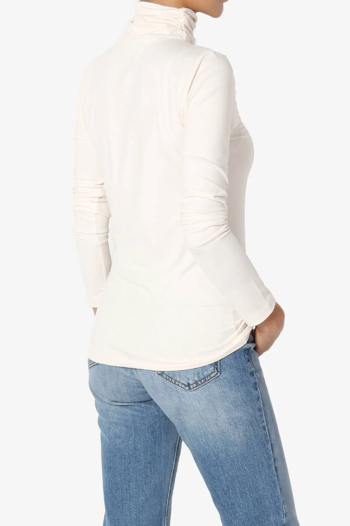 Viable Ruched Turtle Neck Long Sleeve Top PLUS