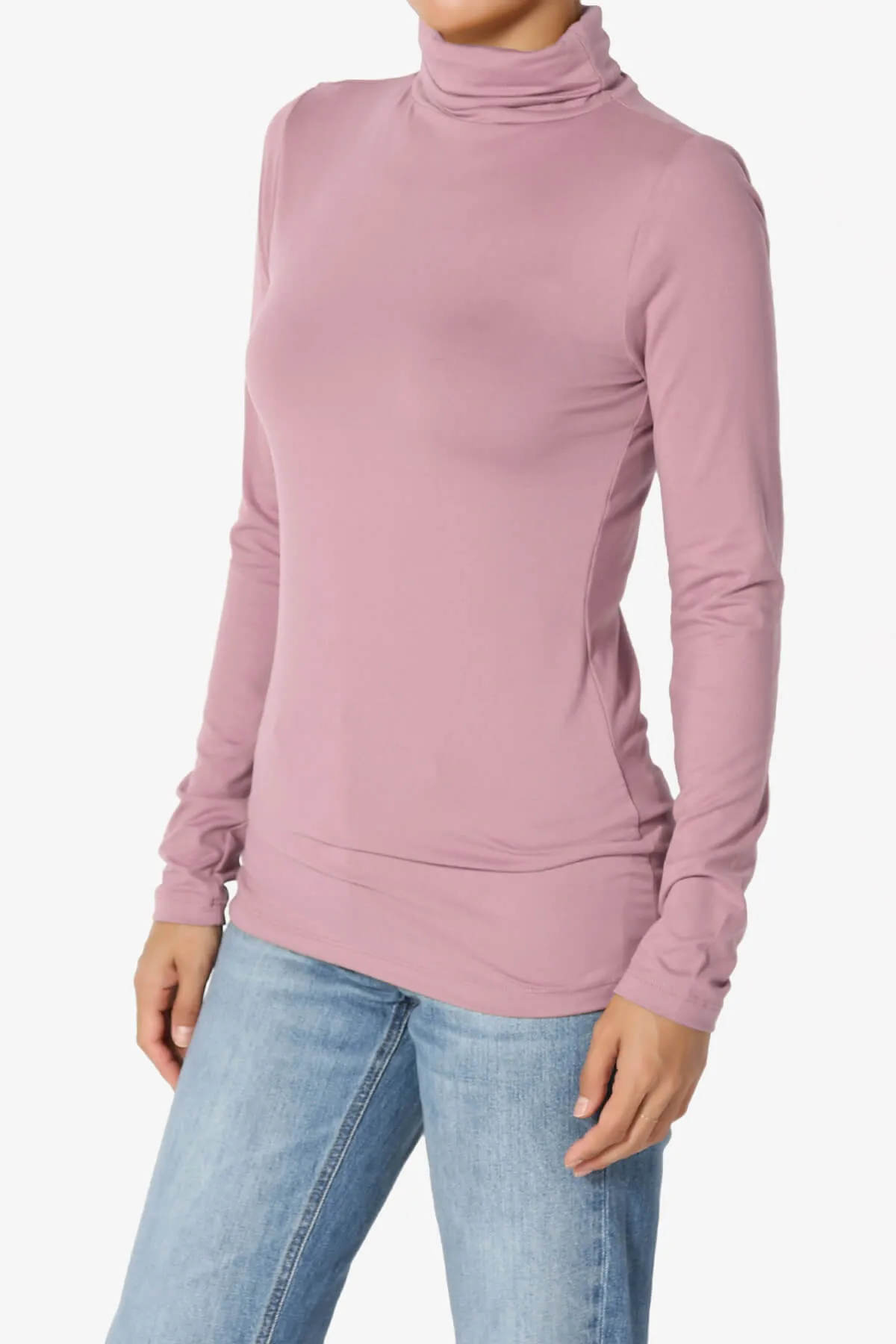 Viable Ruched Turtle Neck Long Sleeve Top PLUS