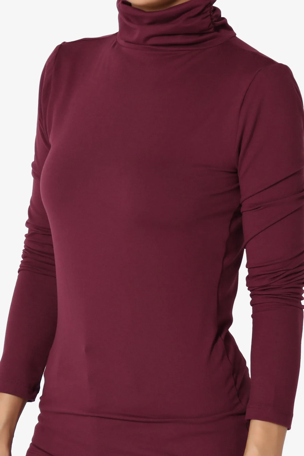 Viable Ruched Turtle Neck Long Sleeve Top PLUS
