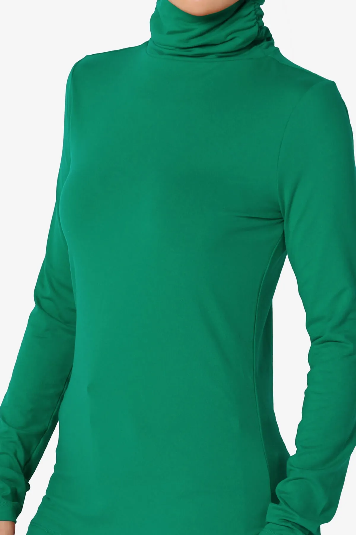 Viable Ruched Turtle Neck Long Sleeve Top PLUS