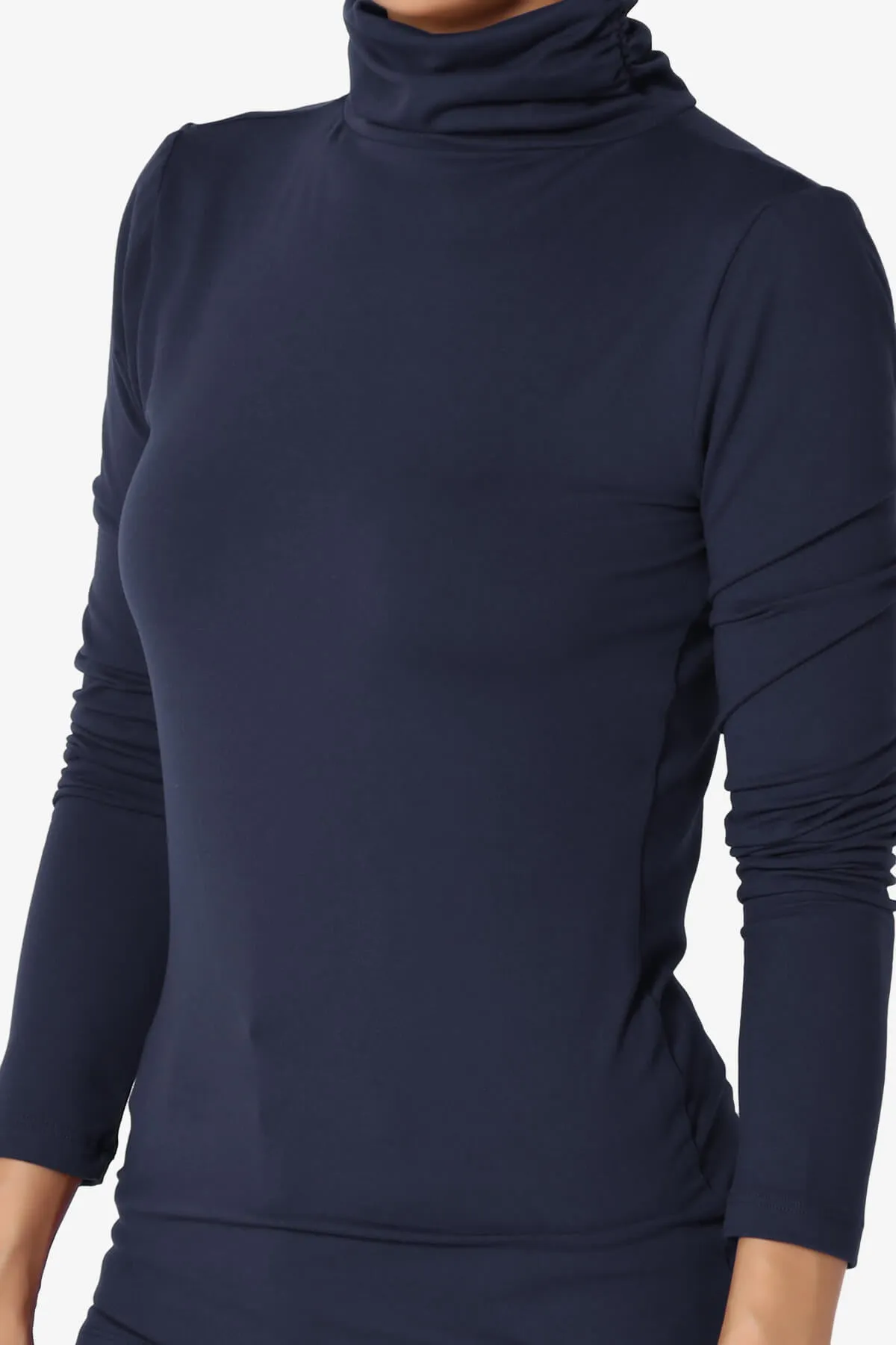 Viable Ruched Turtle Neck Long Sleeve Top PLUS