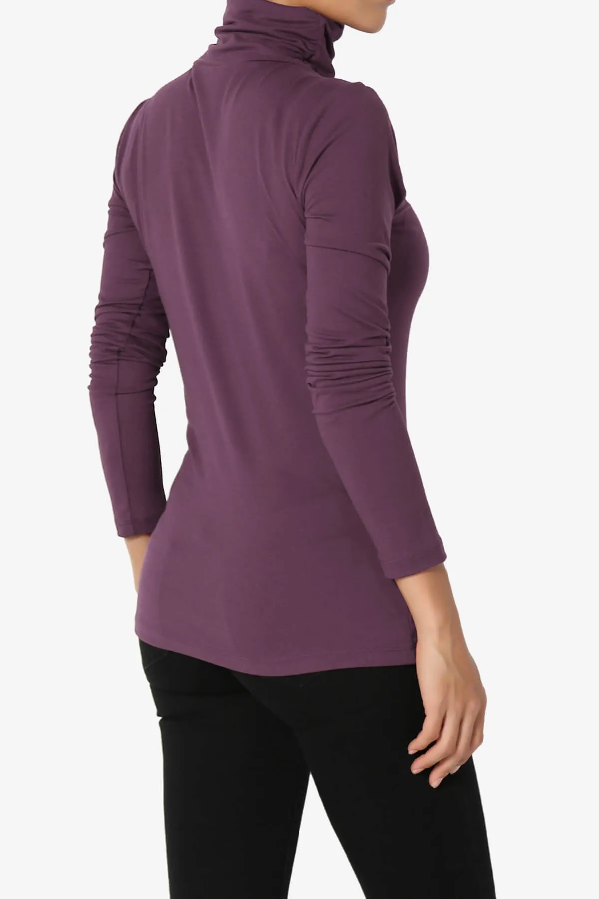 Viable Ruched Turtle Neck Long Sleeve Top PLUS