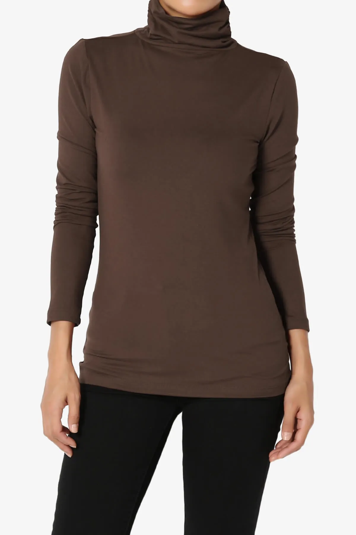 Viable Ruched Turtle Neck Long Sleeve Top PLUS