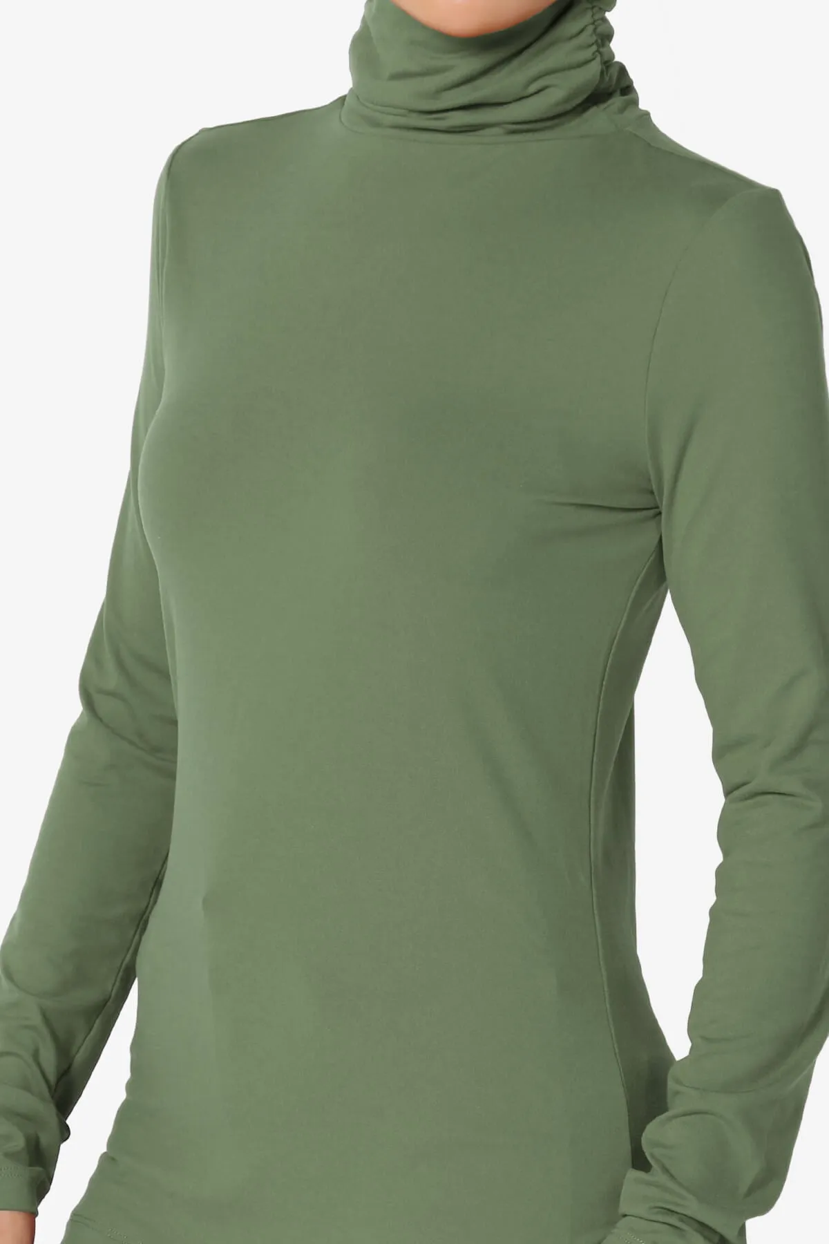 Viable Ruched Turtle Neck Long Sleeve Top PLUS