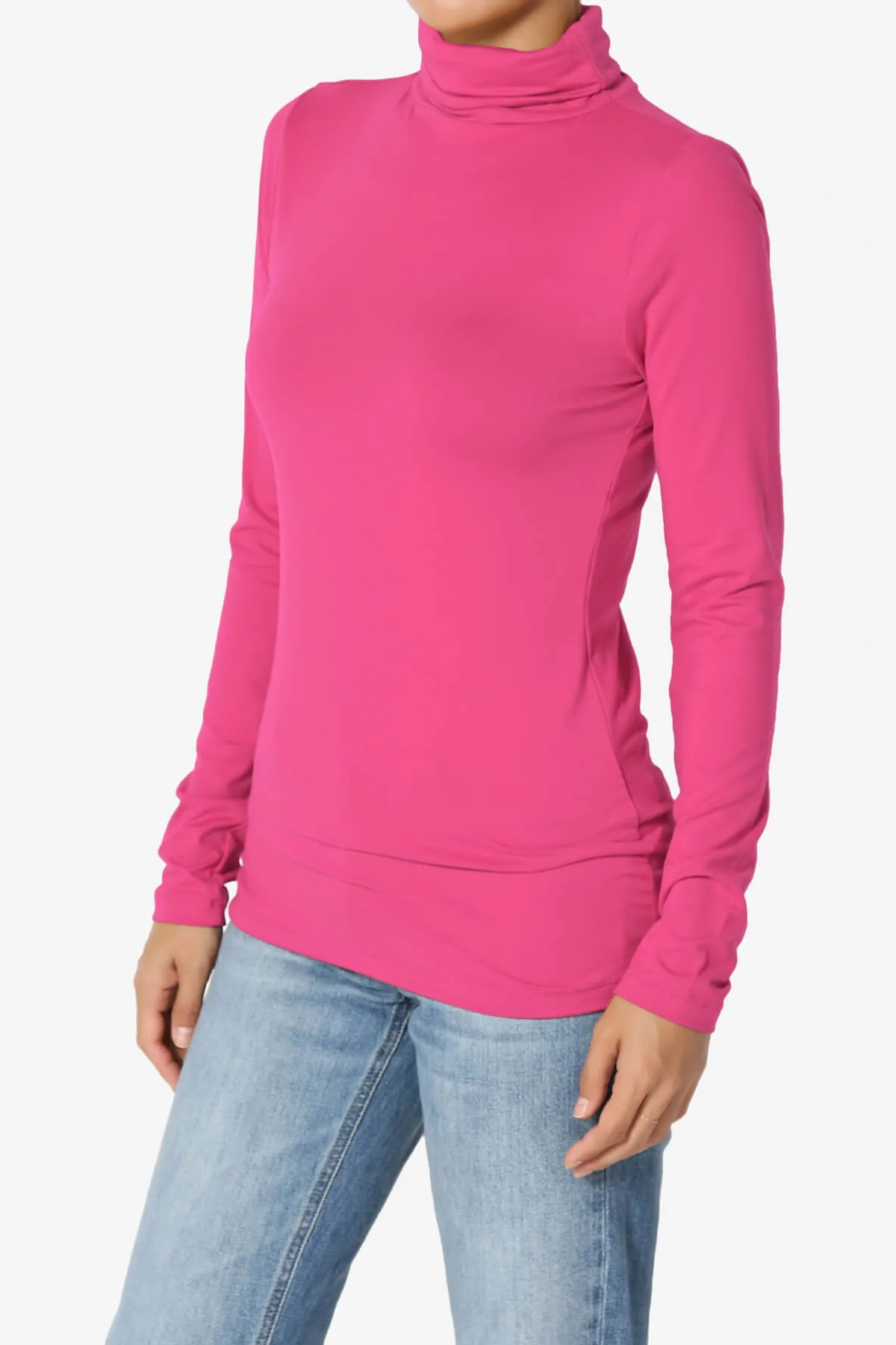 Viable Ruched Turtle Neck Long Sleeve Top PLUS
