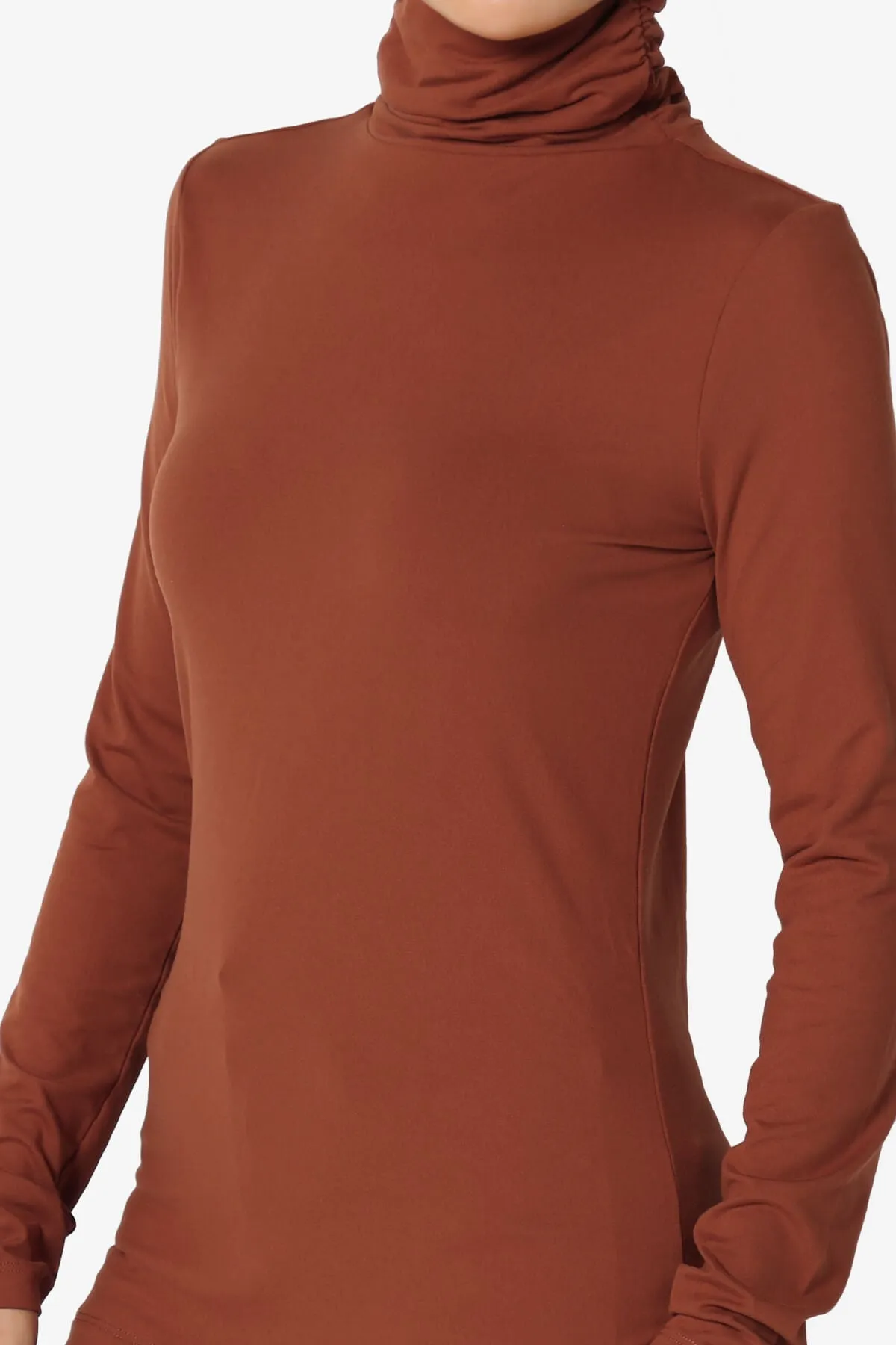 Viable Ruched Turtle Neck Long Sleeve Top PLUS