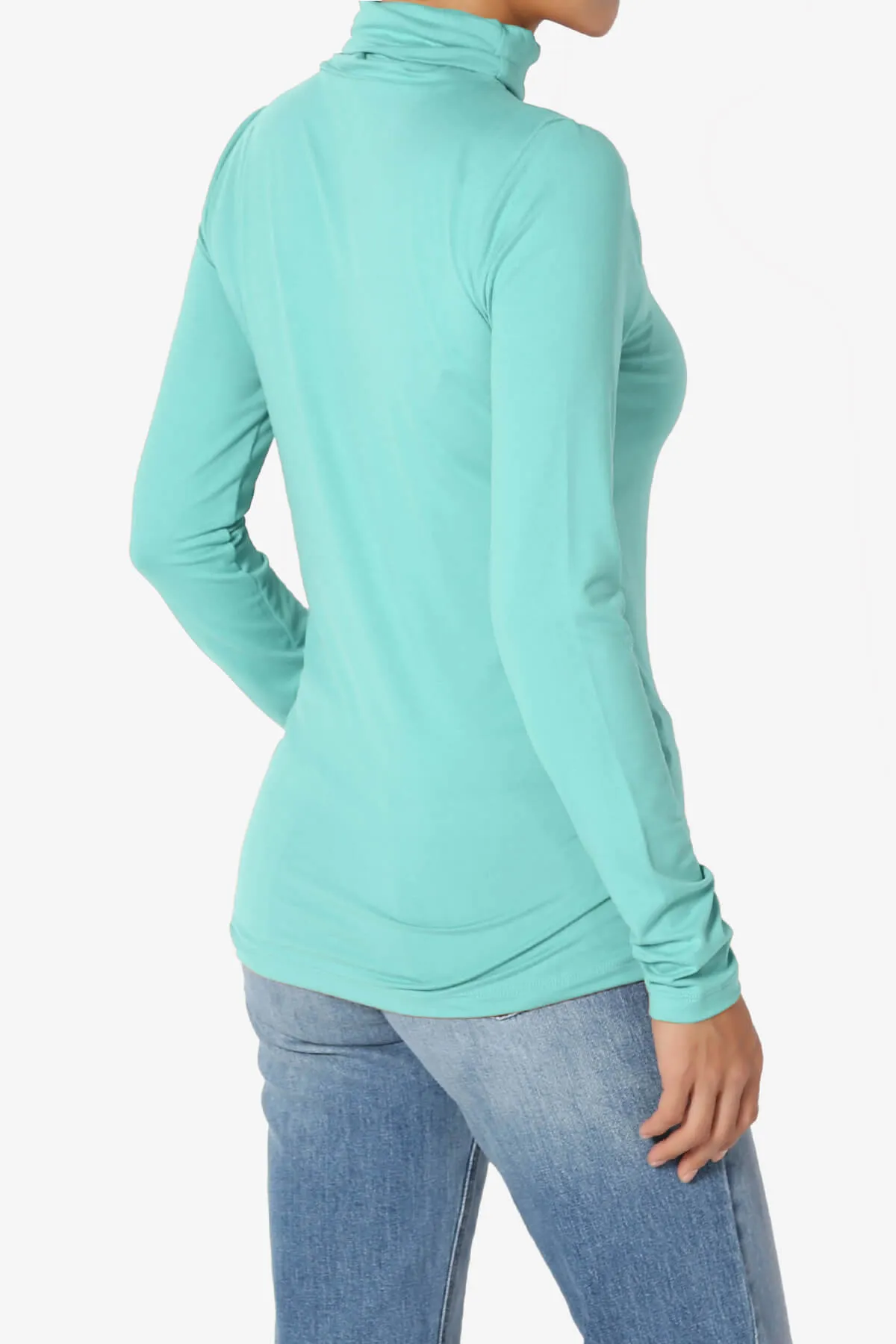 Viable Ruched Turtle Neck Long Sleeve Top PLUS