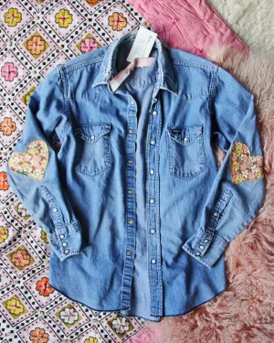 Vintage Quilted Heart Denim Top #3