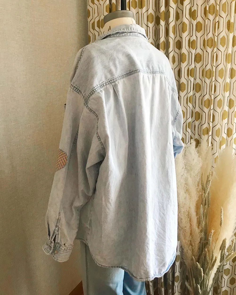 Vintage Quilted Heart Denim Top