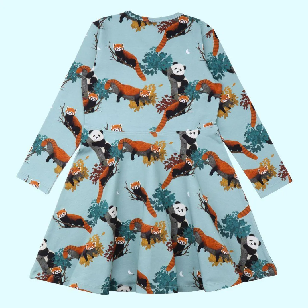 Walkiddy Panda Friends Long Sleeve Spin Dress