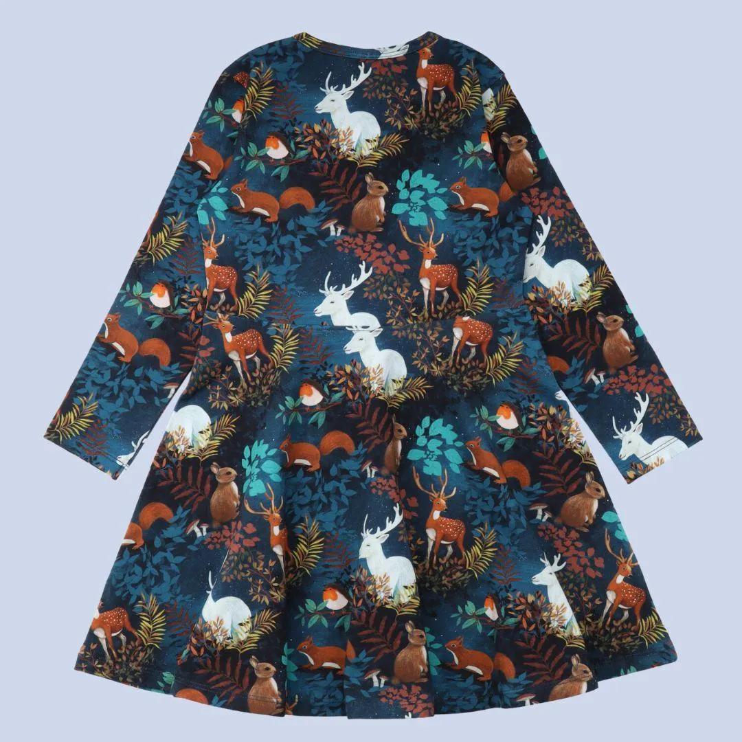 Walkiddy Secret Forest Long Sleeve Spin Dress