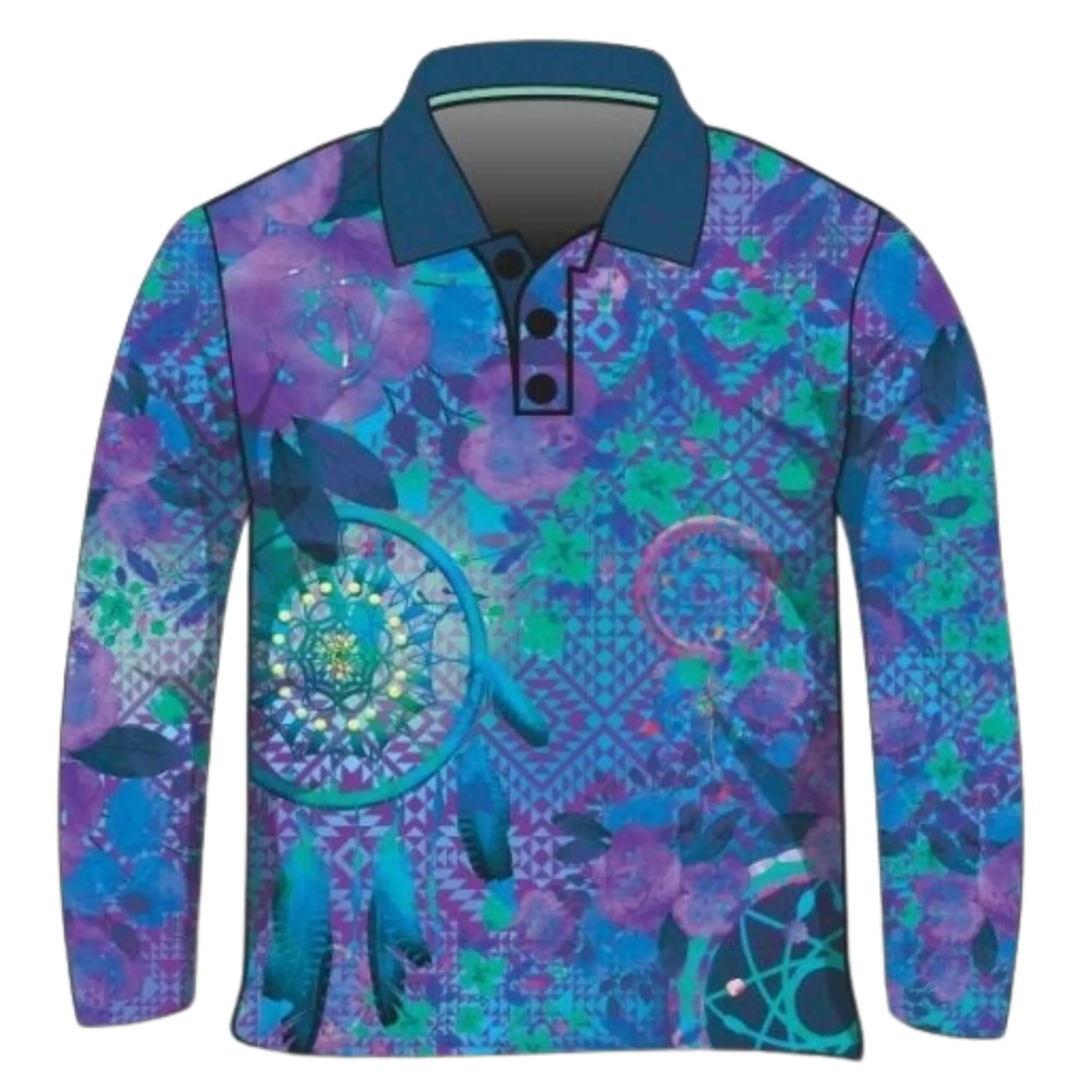 Western | Aztec Dreamcatcher Purple Fishing Shirt ★Pre-Order★