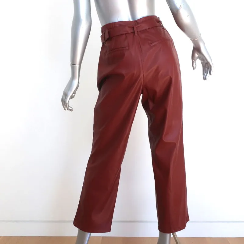 Who What Wear Faux Leather Belted Pants Brick Red Size 2