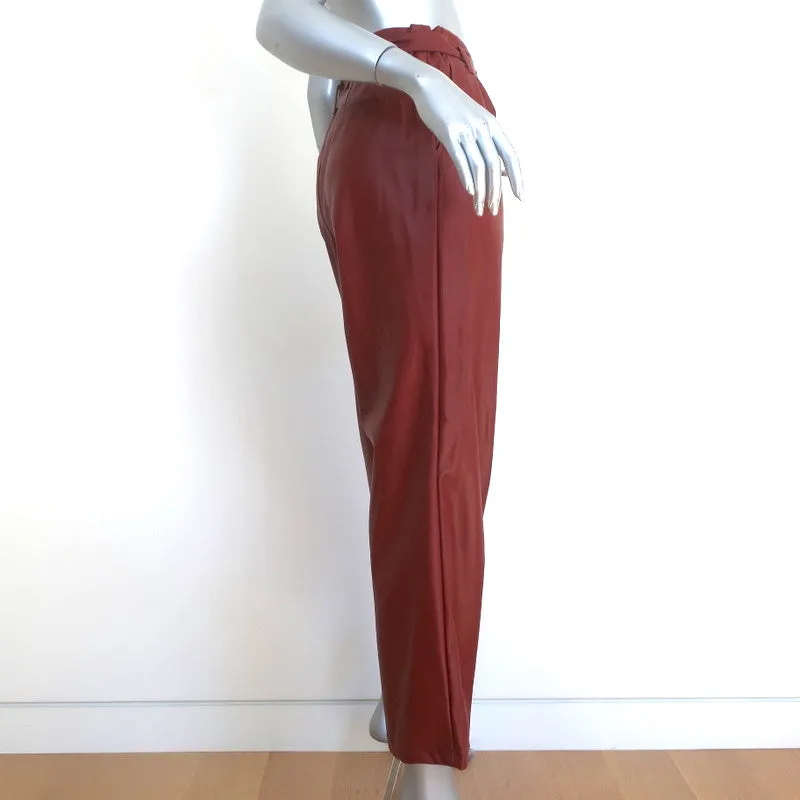 Who What Wear Faux Leather Belted Pants Brick Red Size 2