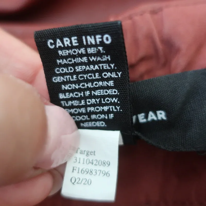 Who What Wear Faux Leather Belted Pants Brick Red Size 2
