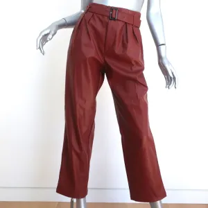 Who What Wear Faux Leather Belted Pants Brick Red Size 2