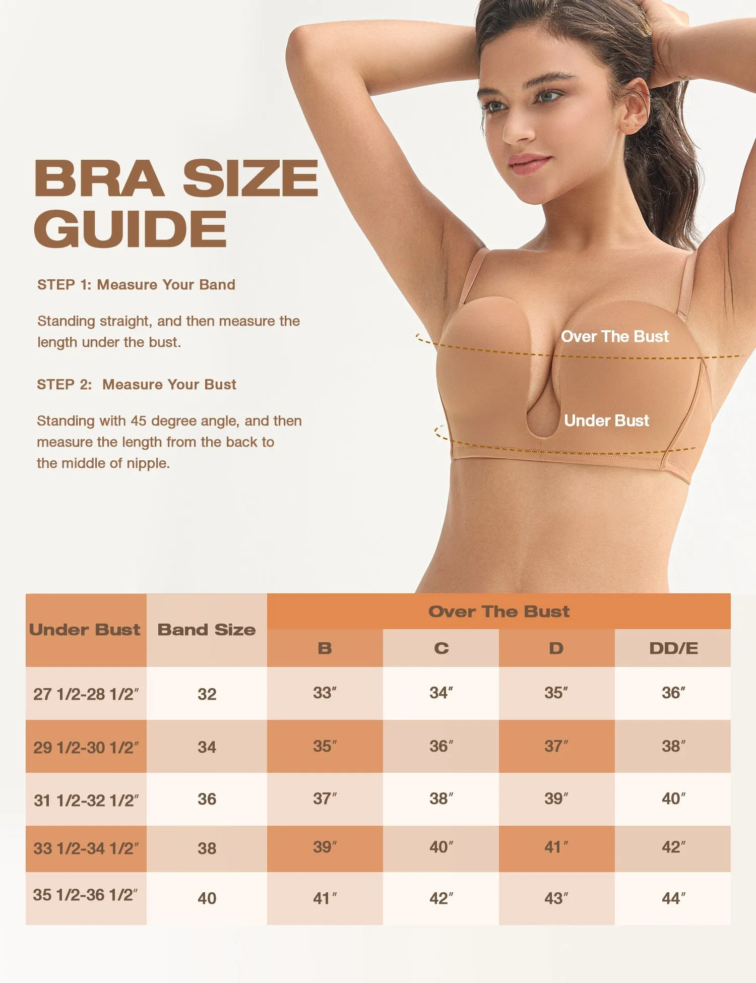 Wingslove Women's Deep V Plunge Strapless Bra Multiway Push Up Low-Cut Bras Wireless Red Carpet Clear Back Milk Coffee