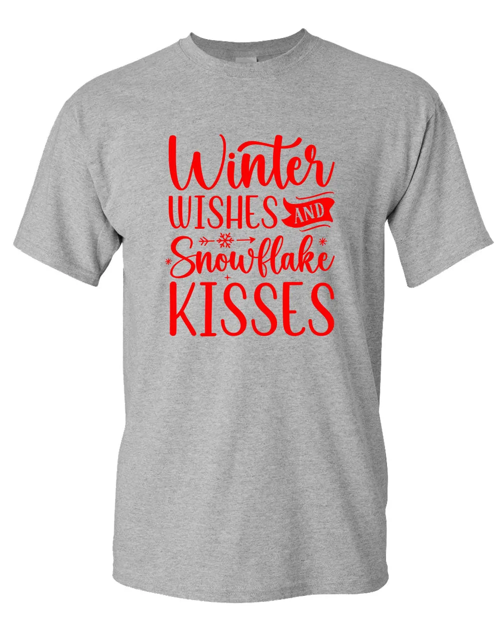 Winter Wishes and snowflakes kisses Christmas T-shirt, Holiday T-shirt