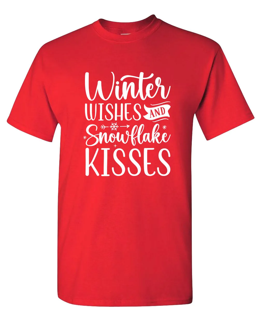 Winter Wishes and snowflakes kisses Christmas T-shirt, Holiday T-shirt