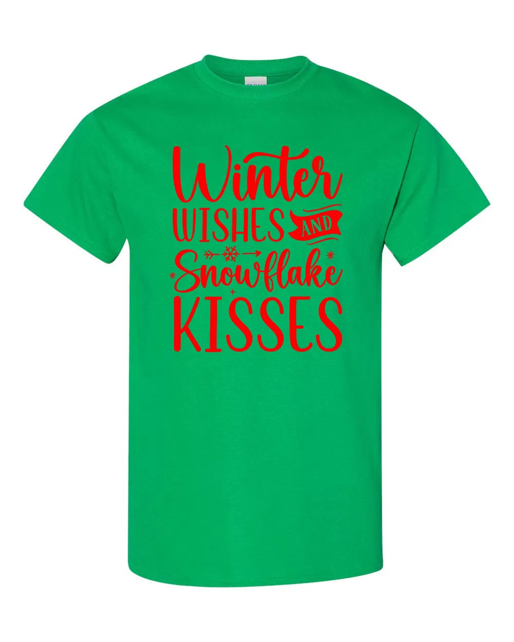 Winter Wishes and snowflakes kisses Christmas T-shirt, Holiday T-shirt