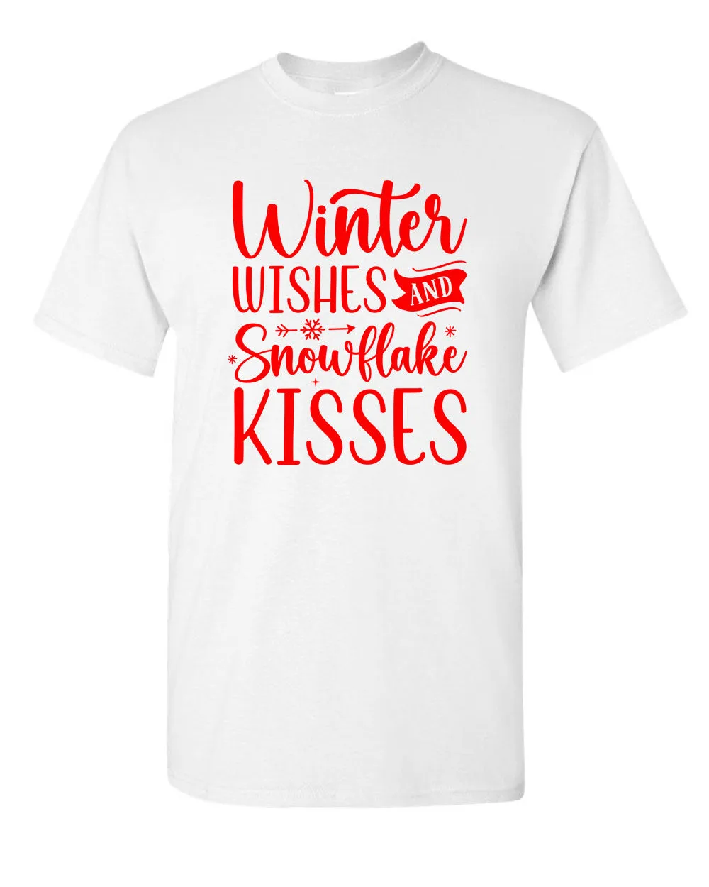 Winter Wishes and snowflakes kisses Christmas T-shirt, Holiday T-shirt