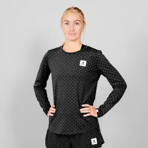 Women Polka Pace Long Sleeve | Reflective Black