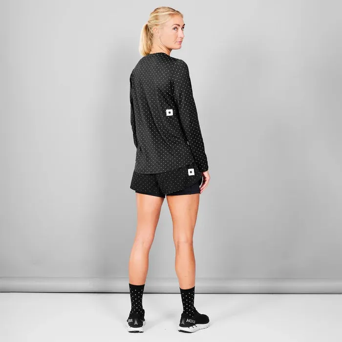 Women Polka Pace Long Sleeve | Reflective Black